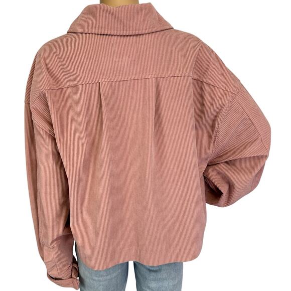 Avec Les Filles x Anthropologie Corduroy Shacket Rose Pink Relaxed Size XL - Picture 8 of 12